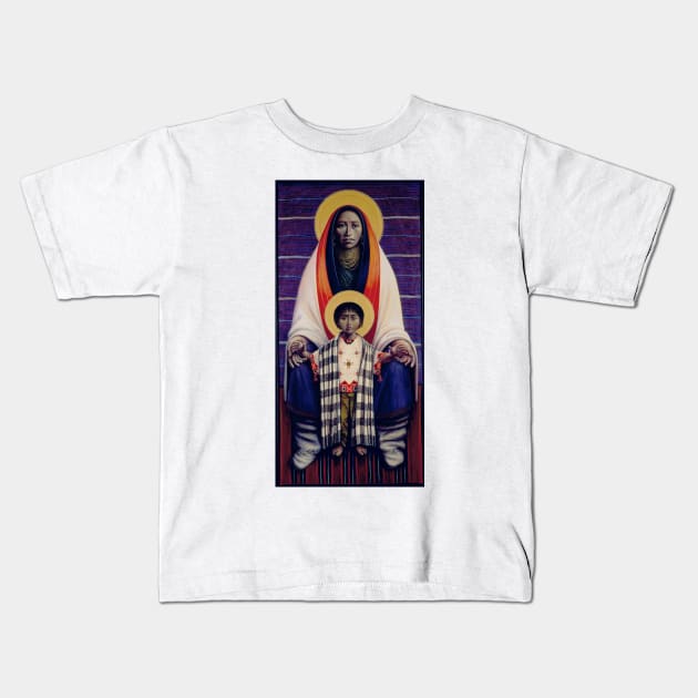 Hopi Barn Madonna & Child Kids T-Shirt by JBG ICON
